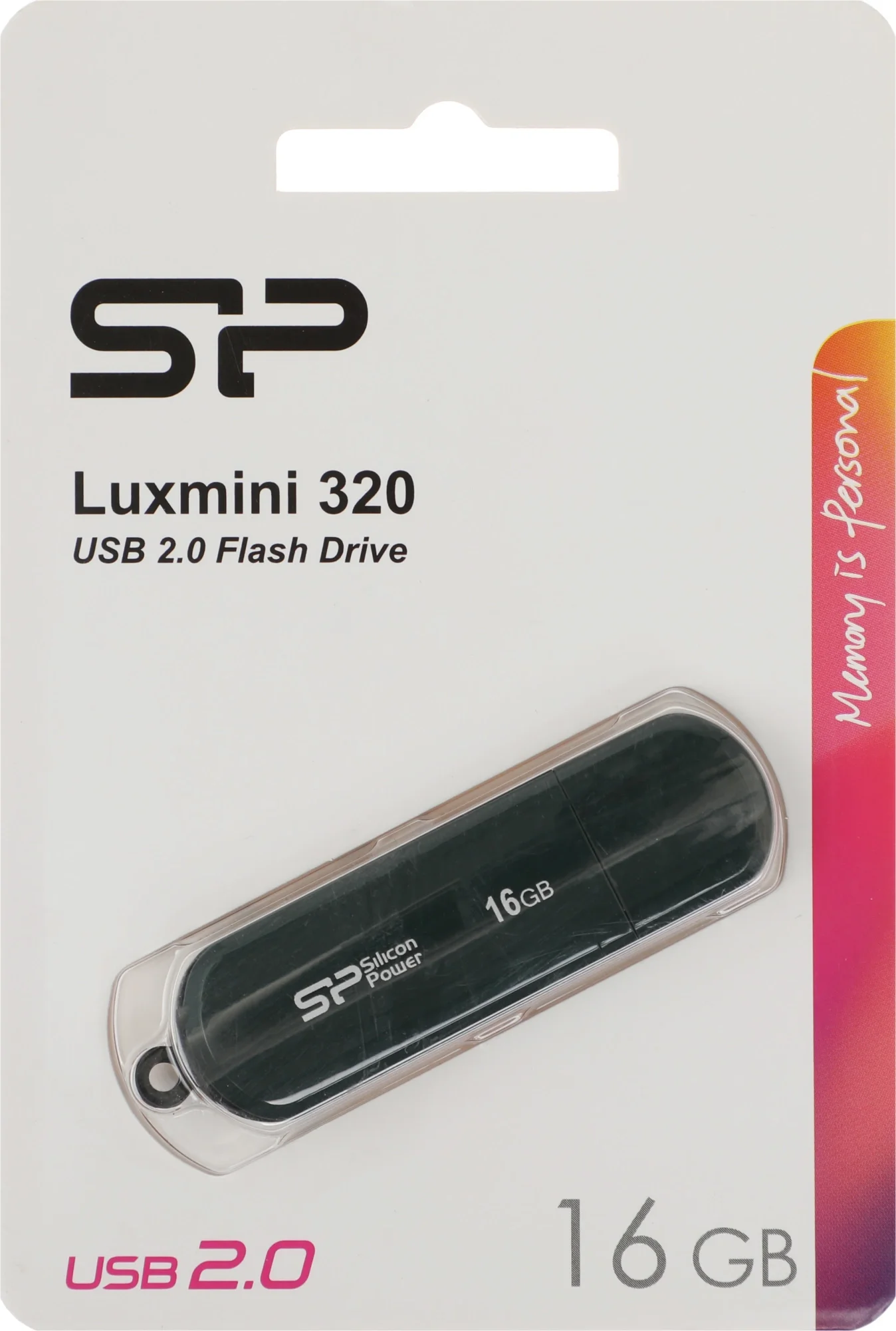 USB накопитель SILICON POWER - LuxMini 320, USB Type A (USB 2.0), 16 ГБ, цвет зелёный, SP016GBUF2320V1N
