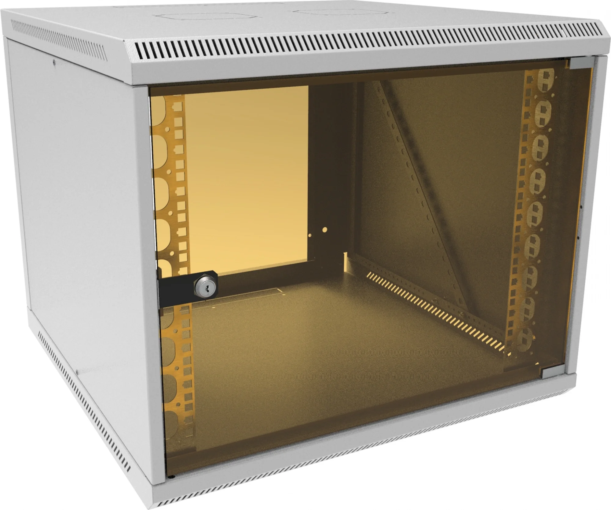 Шкаф коммутационный Suprlan 05-1096, 9U, 600×600мм, настенный, стеклянная дверь, серый