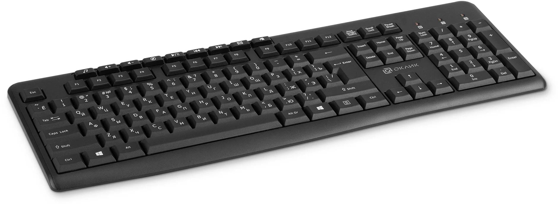 Клавиатура Oklick K225W черный USB беспроводная Multimedia (1875232)