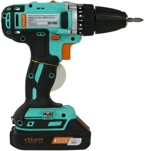 Sturm! CD3620 Дрель аккумуляторная Sturm!, 20 В, 1BatterySystem,  2 акк., 2,0 Ач, кейс [CD3620]