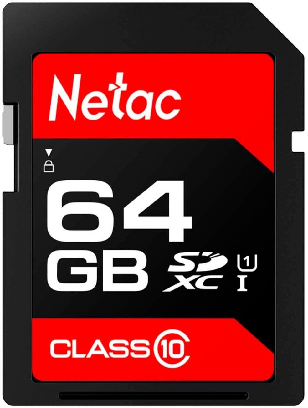 Карта памяти Netac - P600, SDXC, read speed 80Mb/s, UHS-I Class 1, Class 10, 64GB, NT02P600STN-064G-R