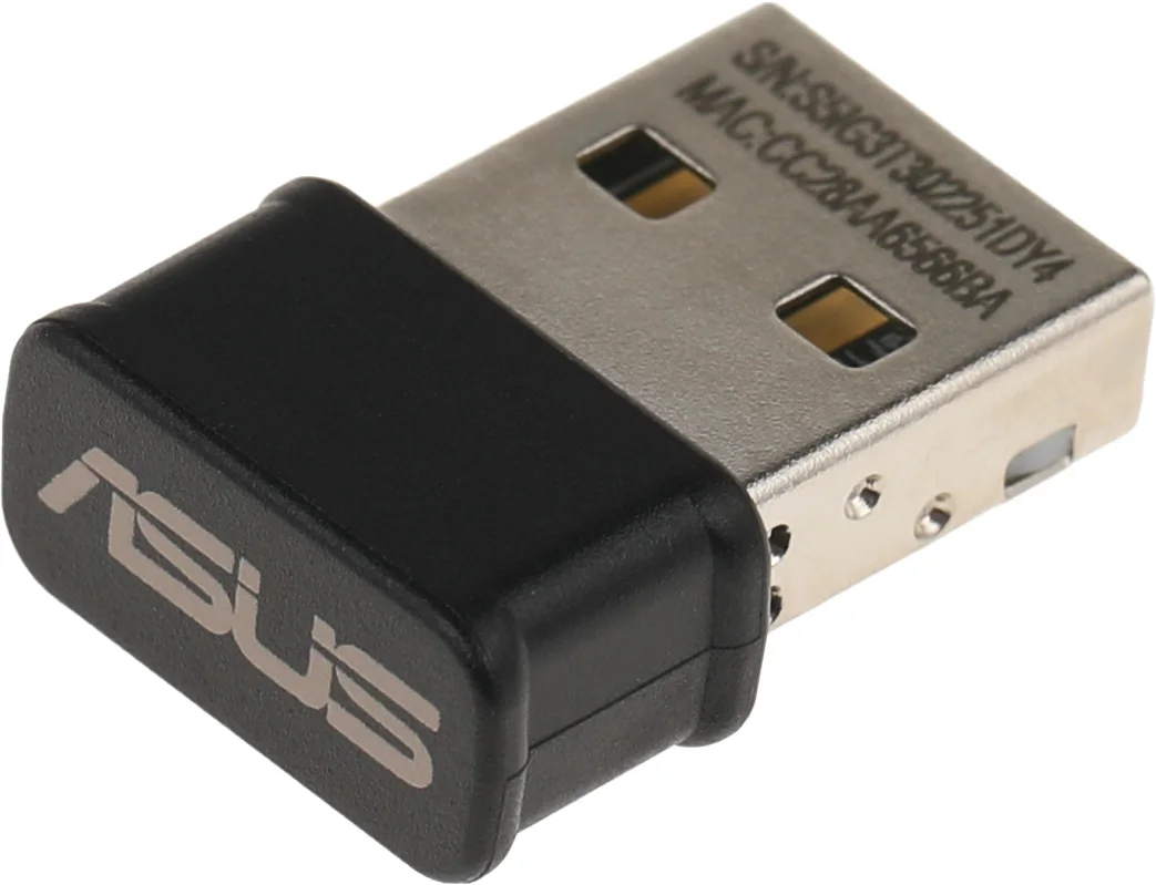 <085264> Сетевая карта USB2.0 ASUS USB-AC53 NANO (802.11b/g/n/ac, up to 867 Mbps, 2.4/5 GHz, 2 встроенные антенны) [USB-AC53 NANO]