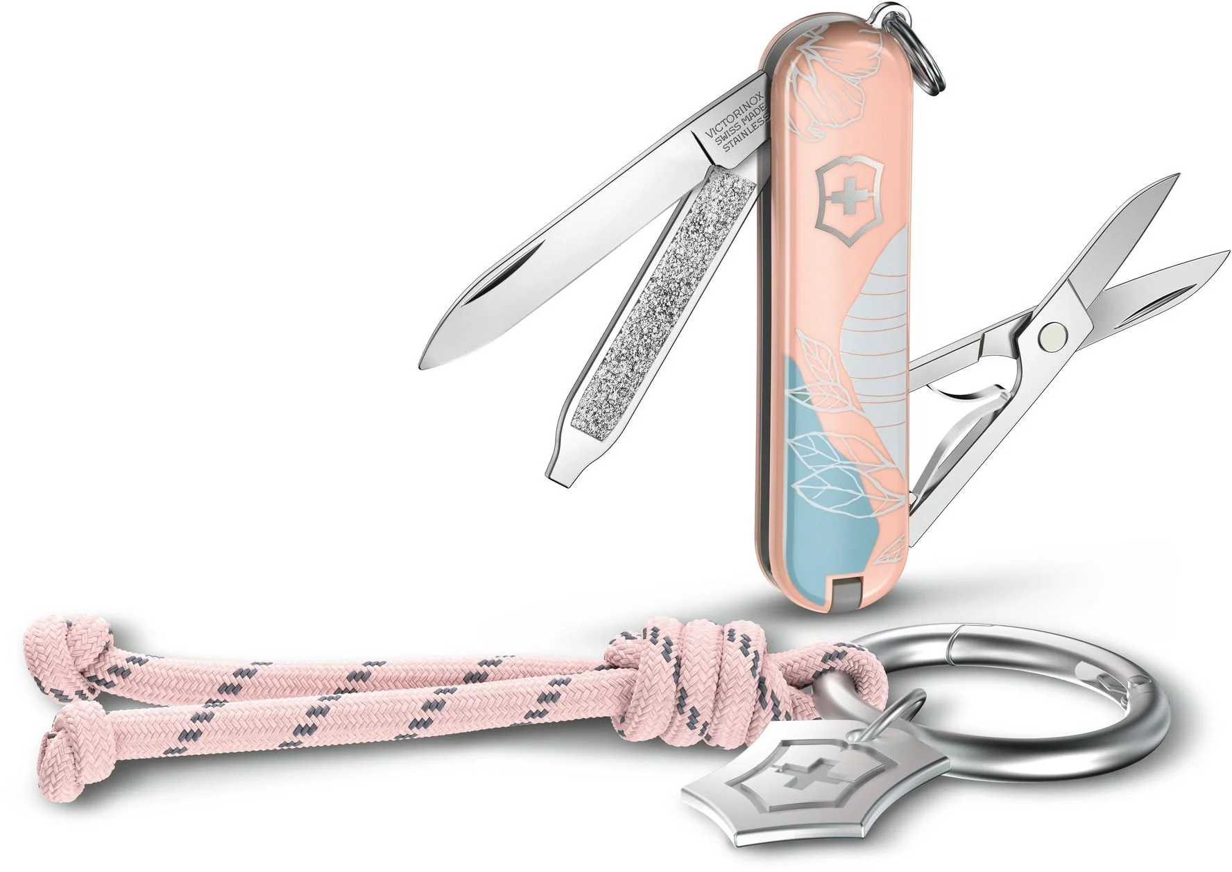 Нож перочинный Victorinox Classic SD Paris Style (0.6223.E221) 58мм 7функц. розовый подар.коробка в комплекте: шнурок