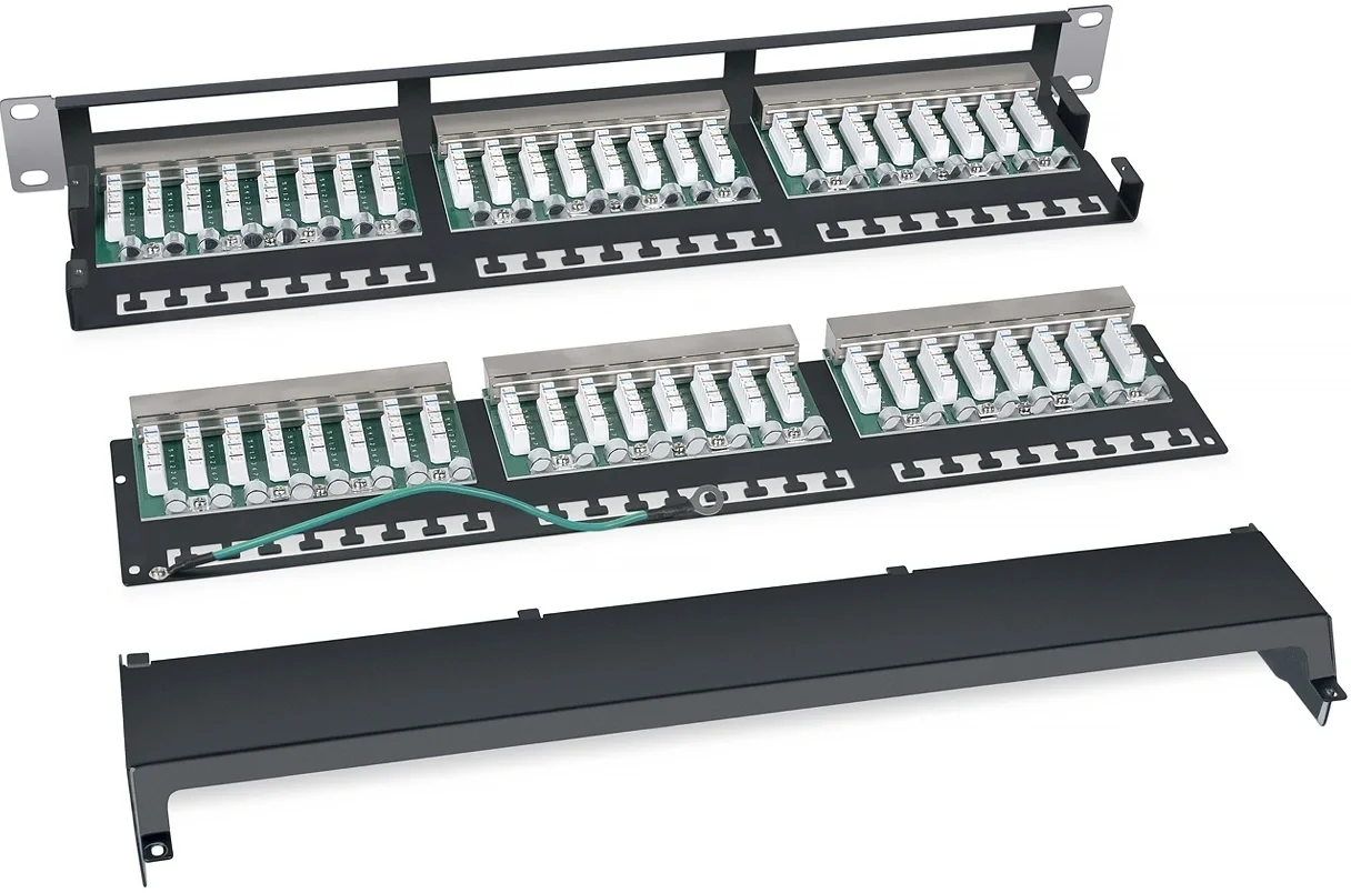 Cabeus PLHD-48-Cat.6-SH-Dual IDC-1U - Патч-панель высокой плотности 19", 1U, 48 портов RJ-45, категория 6, полностью экранированная, Dual IDC