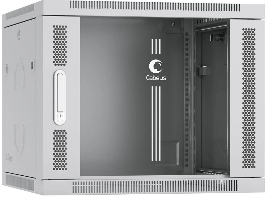 Шкаф коммутационный Cabeus (SH-05F-9U60/60) настенный 9U 600x600мм пер.дв.стекл 60кг серый 540мм 20кг 501мм IP20 сталь