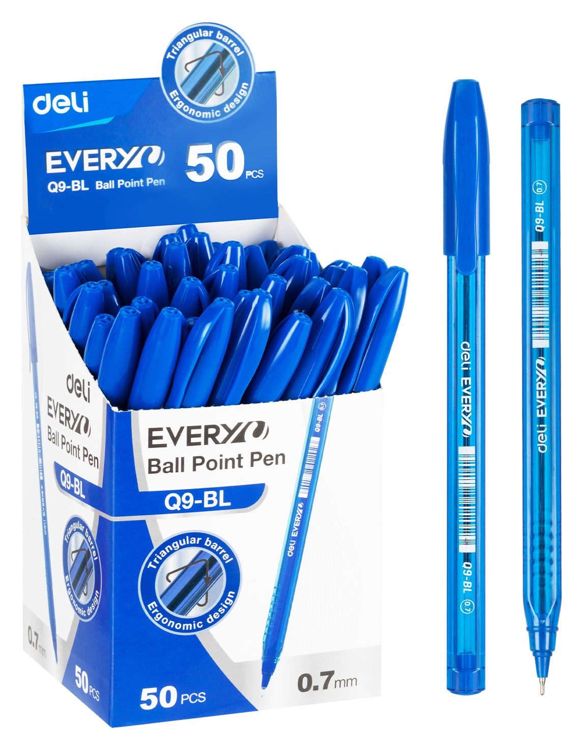 Ручка шариковая Deli EQ9-BL синий, d=0.7мм, синие чернила