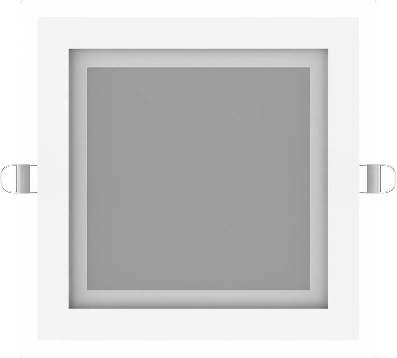 Светильник Glass кв 18W 1390lm 3000K 220-240V IP20 монт Ø155х155 200x200x30 с дек стек LED
