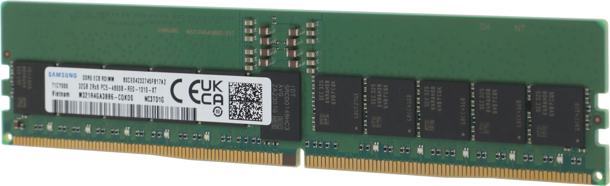 Оперативная память для сервера 32Gb (1x32Gb) PC5-38400 4800MHz DDR5 R-DIMM ECC Registered Samsung M321R4GA3BB6-CQK