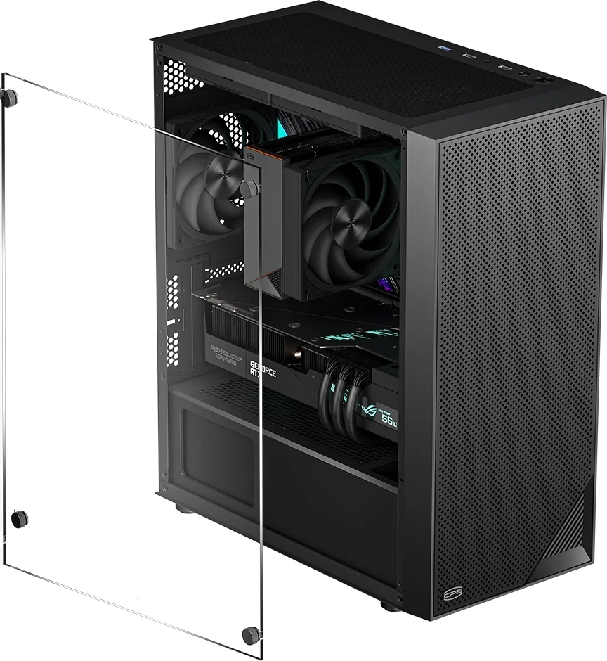 Корпус для ПК PCCOOLER - C3B310 BK, mITX, mATX, 1х2.5", 2х3.5", 2xUSB3.0, Midi Tower, без БП, цвет чёрный, C3B310-BKP0-GL