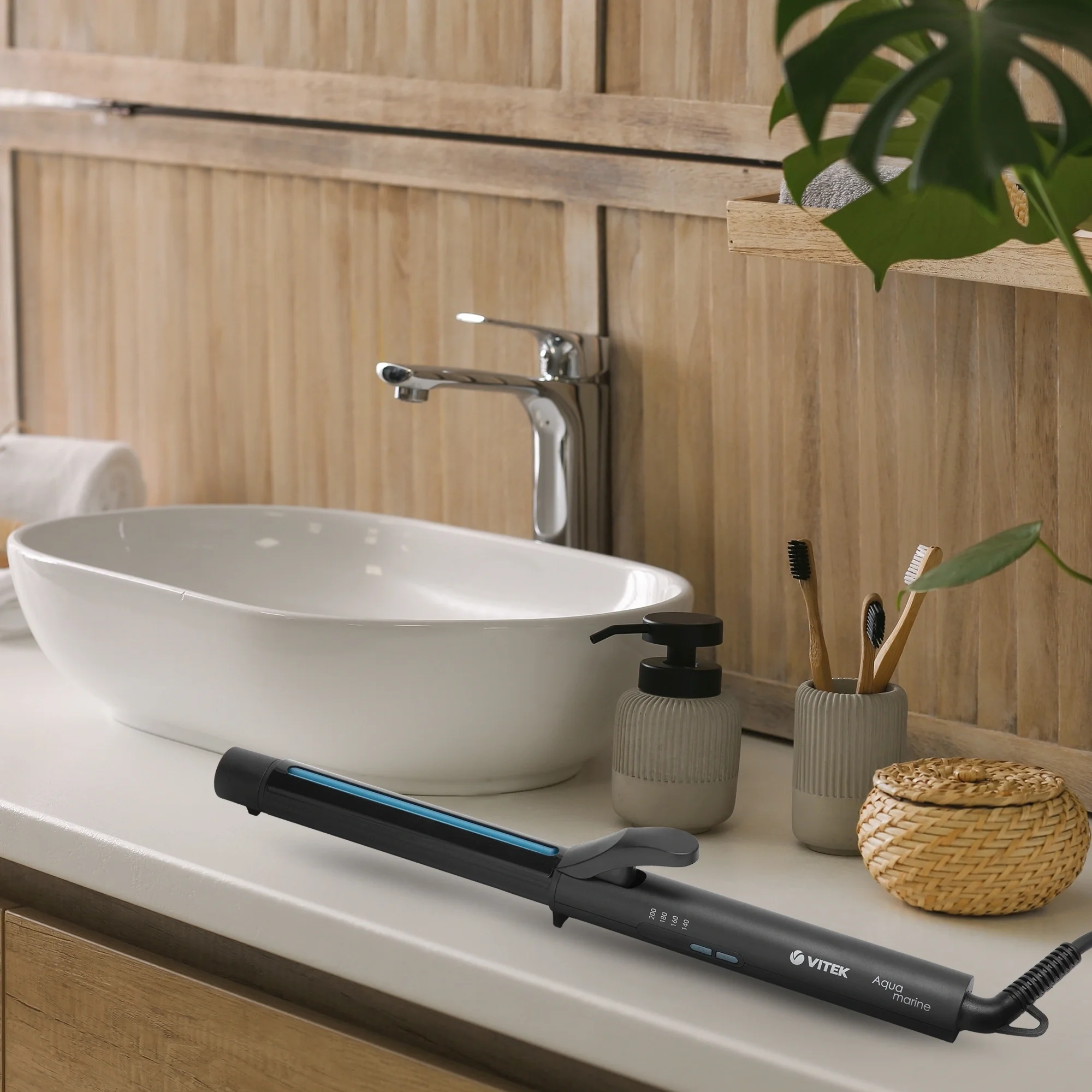Щипцы Vitek Aquamarine VT-2313 60Вт черный макс.темп.:200С покрытие:керамическое
