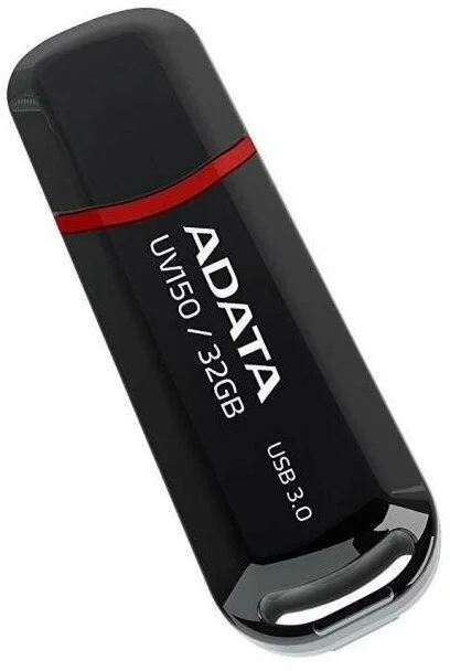 USB накопитель ADATA - DashDrive UV150, USB Type A (USB 3.2 Gen 1), 32 ГБ, цвет чёрный, AUV150-32G-RBK
