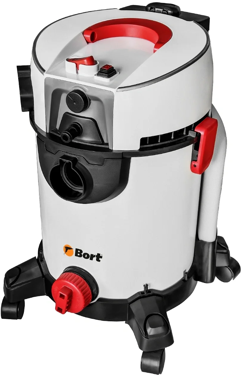 Bort Пылесос для сухой и влажной уборки BAX-500E {Расход воздуха 50 л/сек; 94 л/сек; Вместимость бака 20 л; Мощность 1400 Вт; Пылесос для влажной уборки ;гарантия 2 г} [93418095]