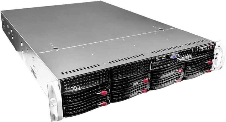 Видеорегистратор Trassir NeuroStation, 128 IP-камер, H.265+, 2×GbE, до 8 HDD