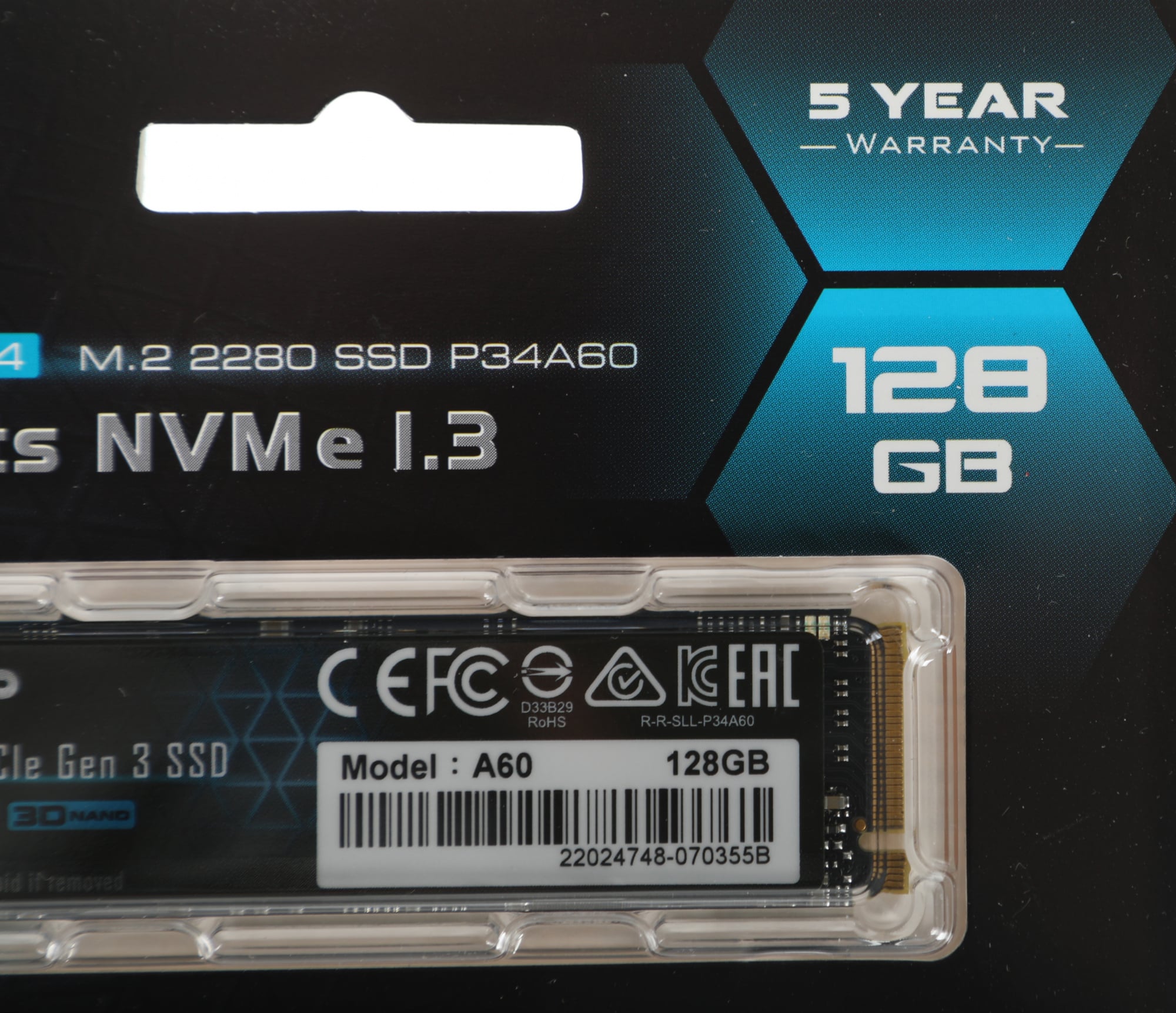 Твердотельный накопитель SSD M.2 128 Gb Silicon Power A60 Read 2200Mb/s Write 1600Mb/s 3D NAND TLC SP128GBP34A60M28