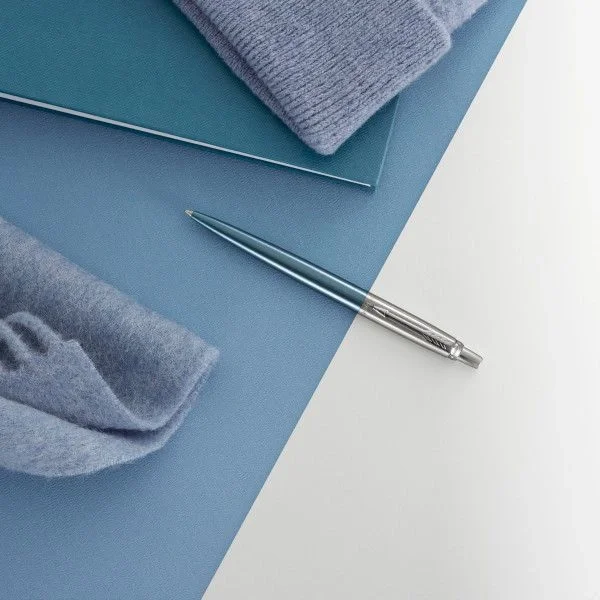 Ручка шариковая PARKER "Jotter Core Waterloo Blue CT", корпус голубой, хромированные детали, синяя, 1953191