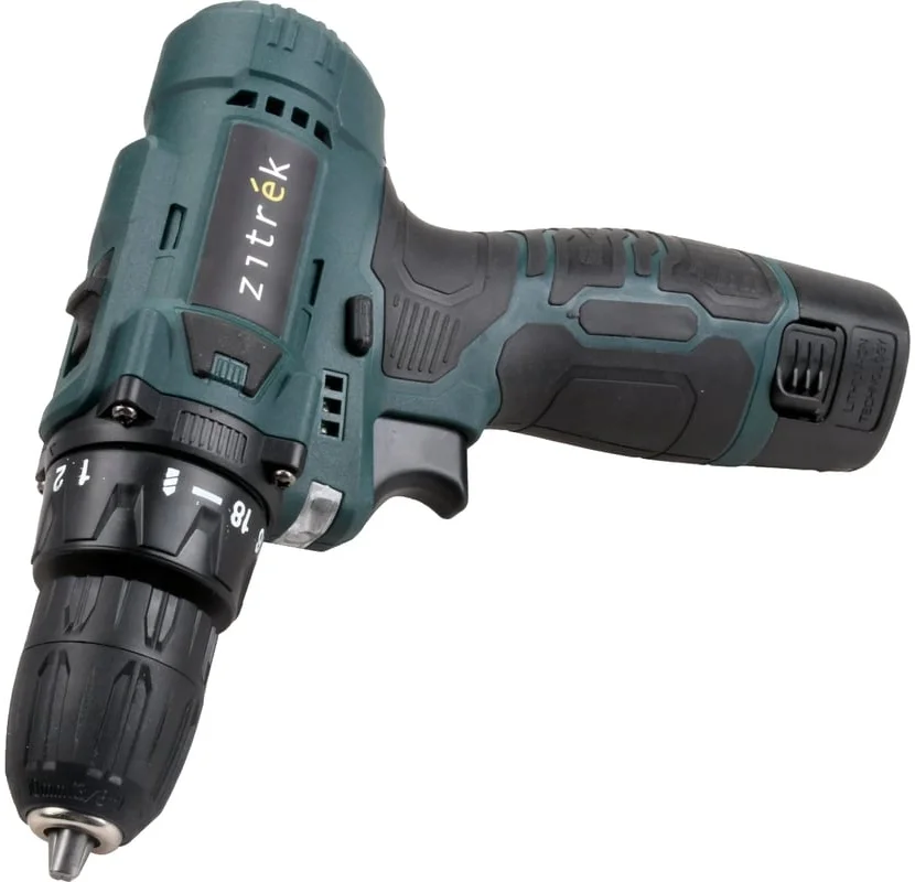Дрель-шуруповерт аккумуляторная Zitrek Green 12V Max 085-1016, Аккумуляторная, 12В, 2 АКБ
