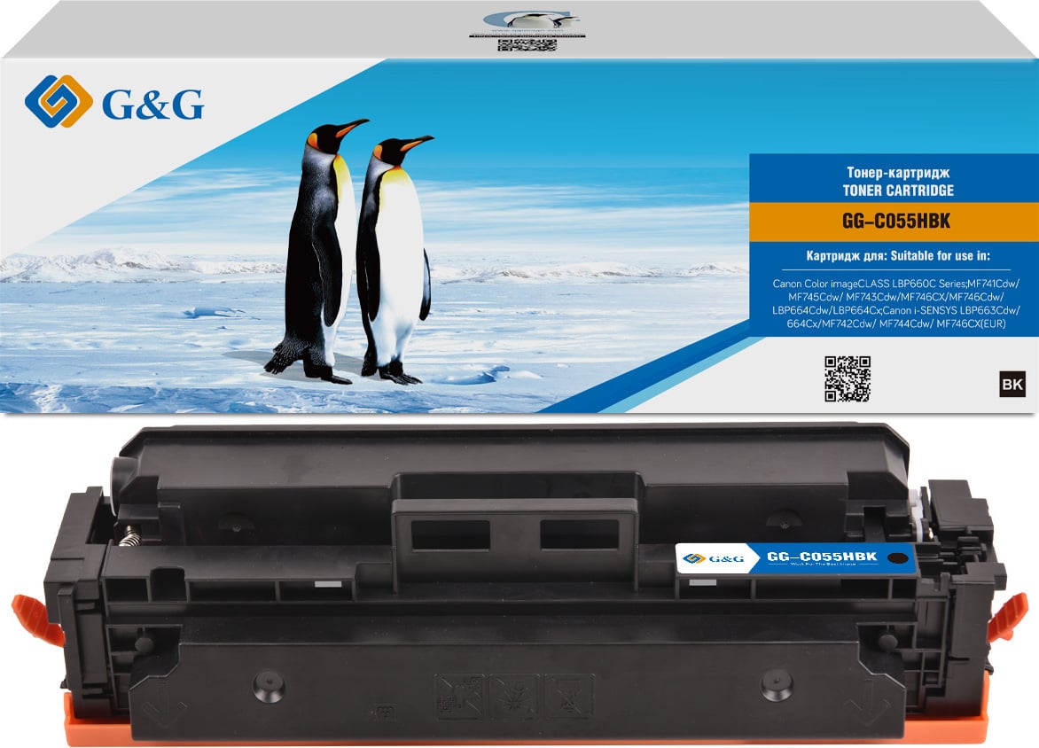 Картридж лазерный G&G GG-C055HBK, черный, 7600 стр.