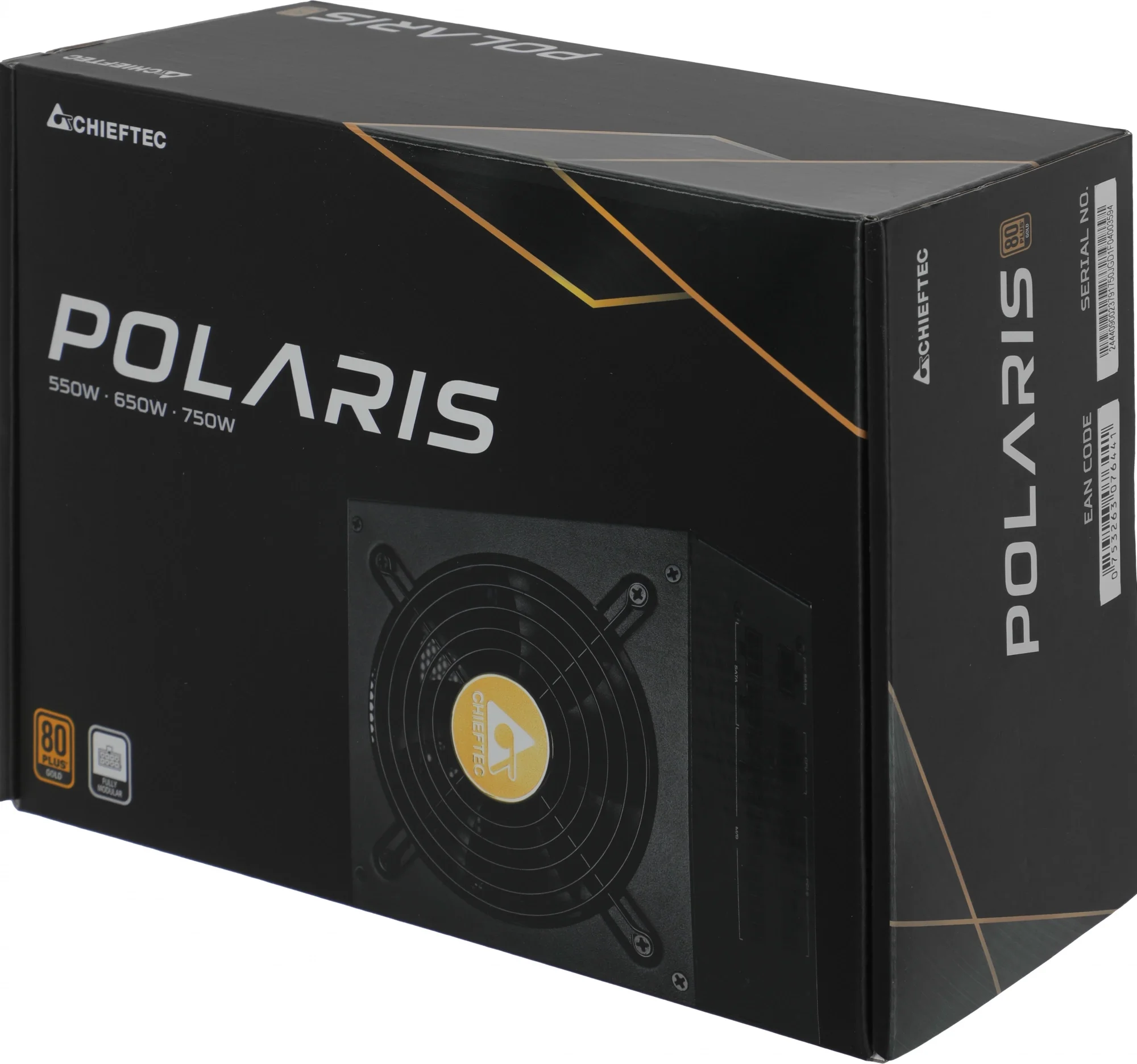 Блок питания Chieftec Polaris PPS-750FC (ATX 2.4, 750W, 80 PLUS GOLD, Active PFC, 120mm fan, Full Cable Management) Retail