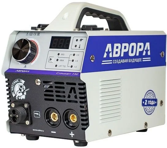 Сварочный полуавтомат Аврора Стандарт 140 инвертор FLUX, MMA,TIG-Lift 2.77кВт