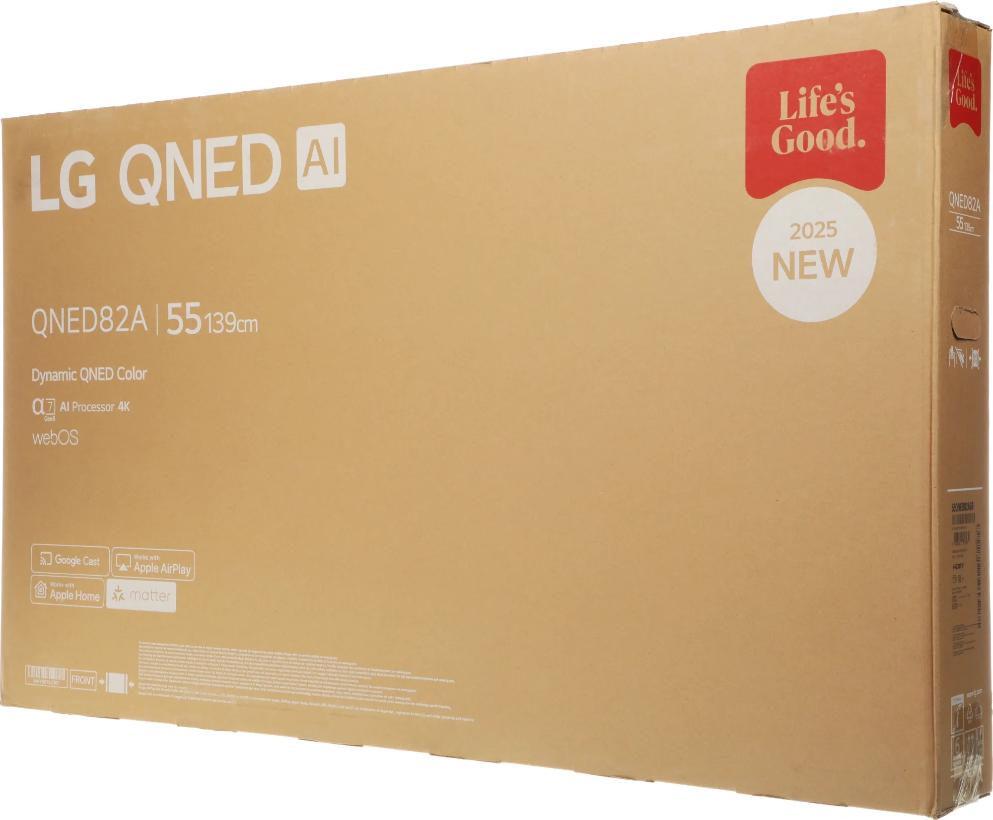 Телевизор LED LG 55" 55QNED82A6B.ARUG черный титан 4K Ultra HD 60Hz DVB-T DVB-T2 DVB-C DVB-S DVB-S2 USB WiFi Smart TV