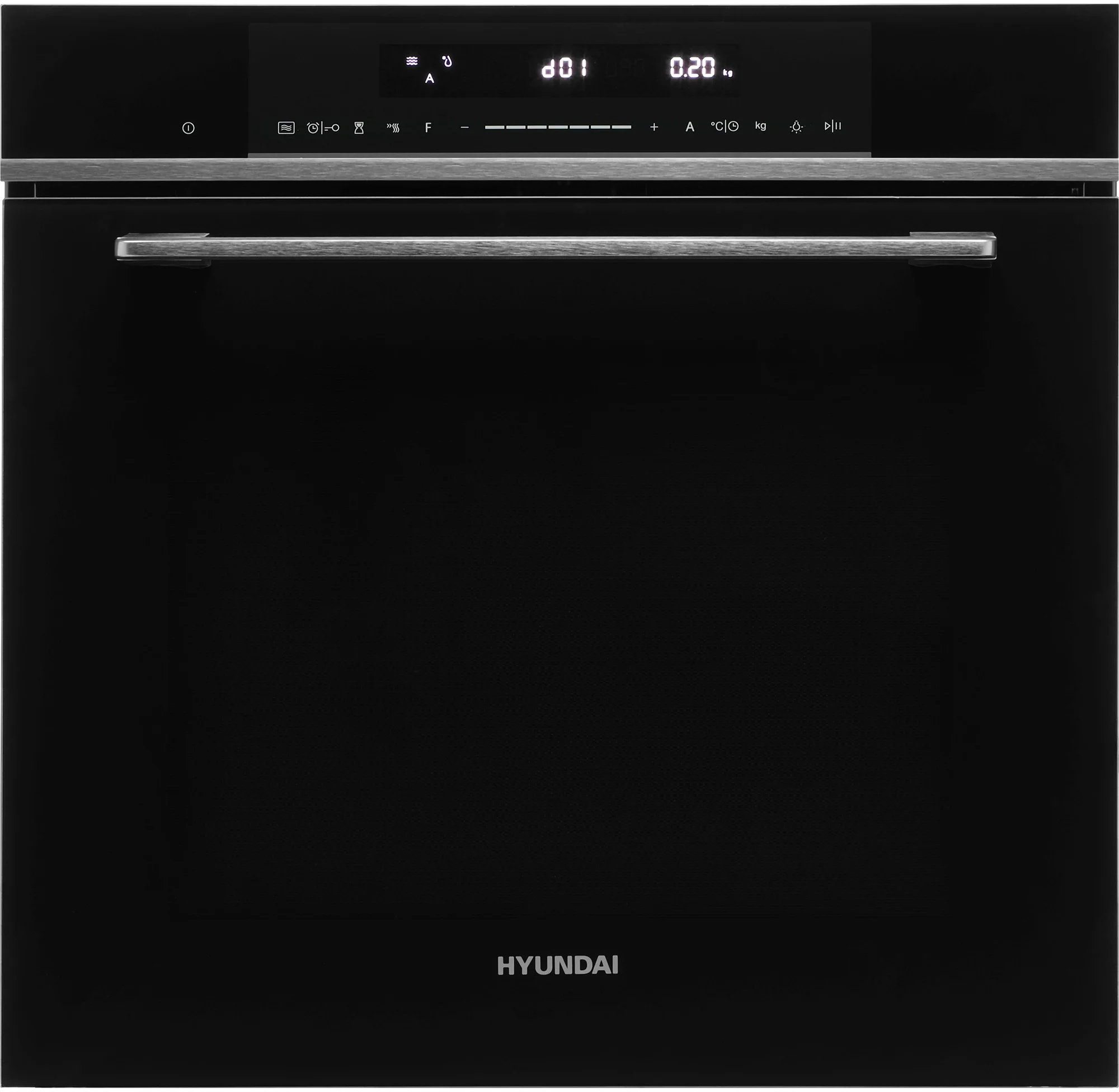 Духовой шкаф Электрический Hyundai HMEO 6780 DX  черное  стекло/серебристый