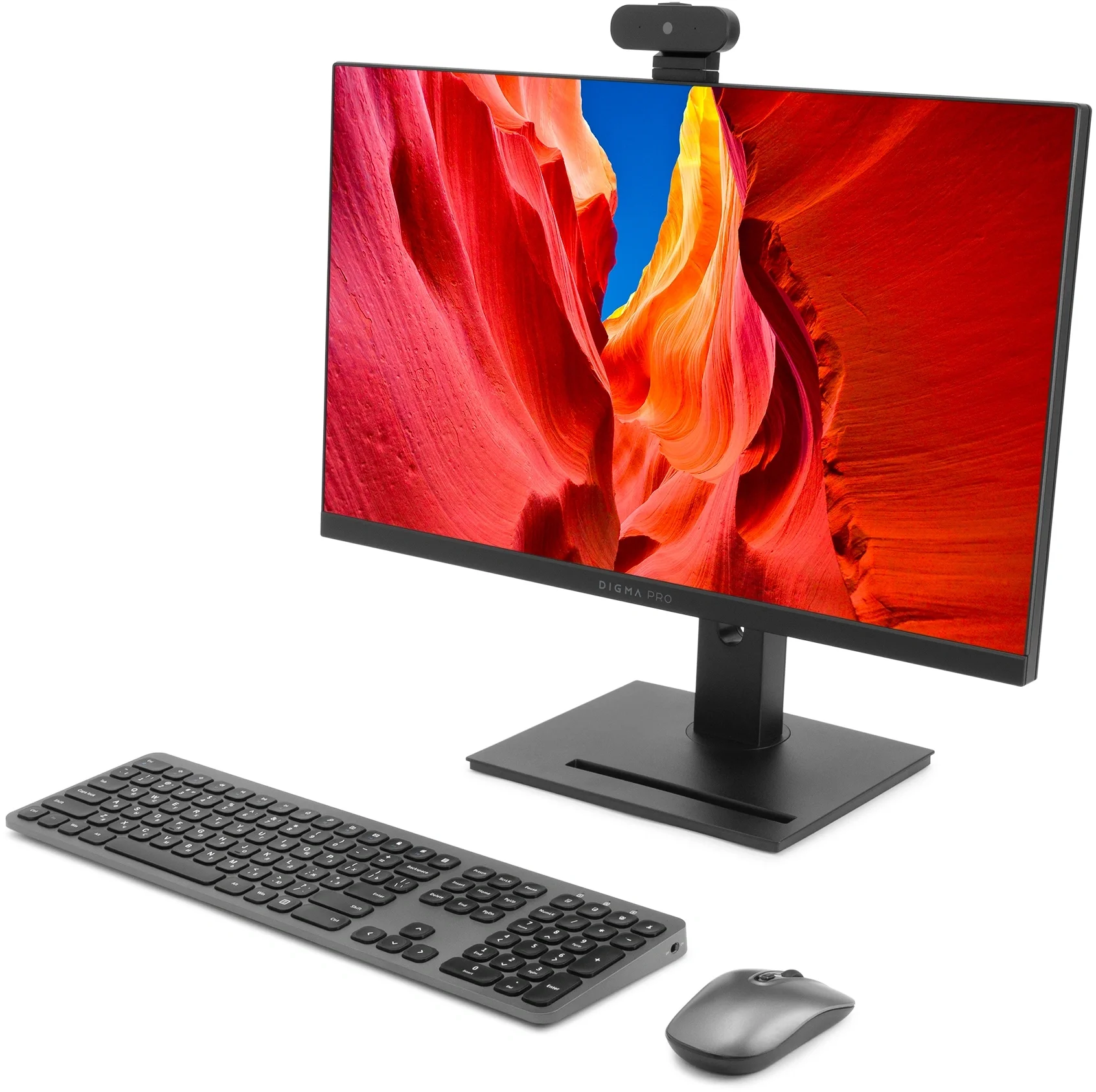 Моноблок Digma Pro Vision 23.8" Full HD i5 1235U (1.3) 16Gb SSD512Gb Iris Xe CR Windows 11 Pro Eth WiFi BT 90W клавиатура мышь Cam черный 1920x1080