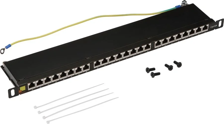 LAN-PPC24S6A Коммутационная патч-панель Lanmaster 19" 05HU портов: 24 х RJ45 кат. 6A экр. цвет: чёрный