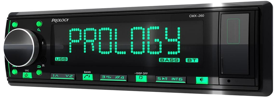 Автомагнитола Prology CMX-260, 1 DIN, Bluetooth, USB Type-A, AUX, пульт ДУ