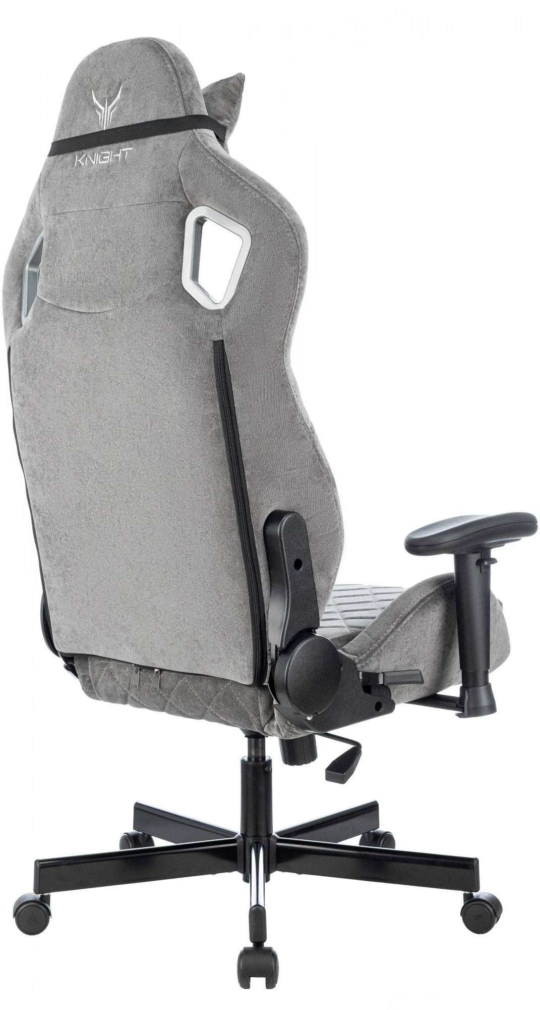 Кресло игровое Knight Outrider LTD серый Light-19 с подголов. крестов. металл