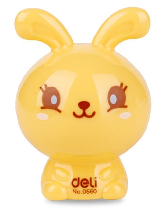 Точилка для карандашей ручная Deli Rabbit E0560, 1 отверстие, пластик, ассорти блистер