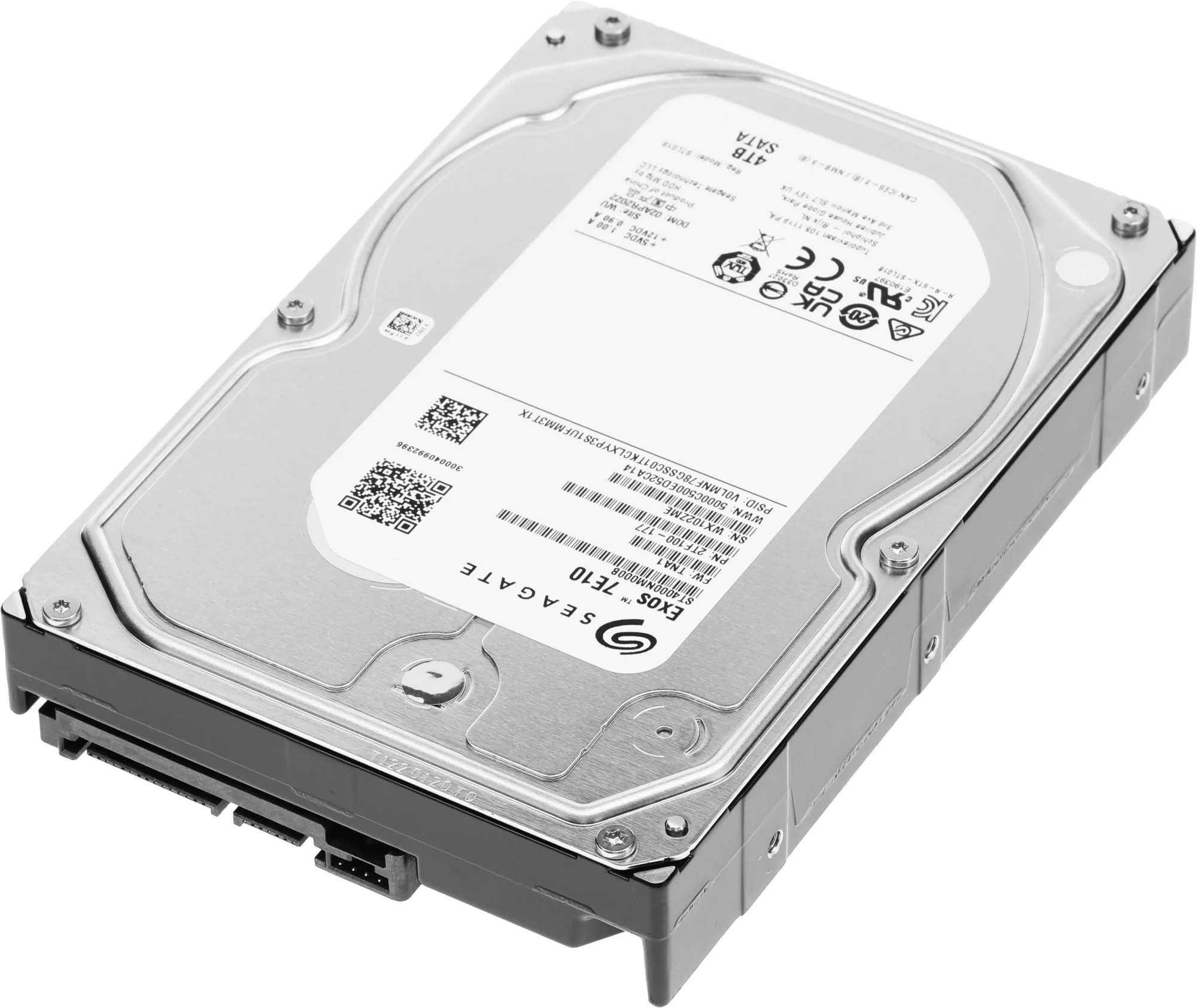 ST4000NM000B - Жесткий диск/ RECERTIFIED HDD Seagate Exos 7E10 SATA 4Tb 7200 6Gb/s 256Mb 1 year warranty (replacement ST4000NM0035, MG04ACA400N, MG08ADA400E, HUS726T4TALE6L4, MG04ACA400E, ST4000NM024B) RECERTIFIED