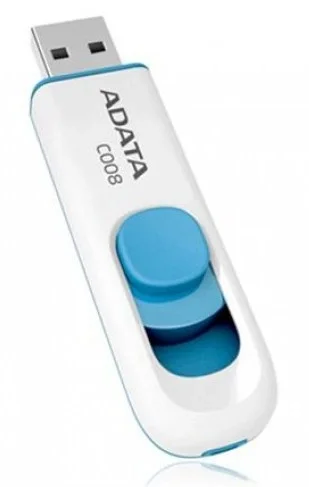 USB накопитель ADATA - Classic C008, USB Type A (USB 2.0), 64 ГБ, цвет белый, AC008-64G-RWE