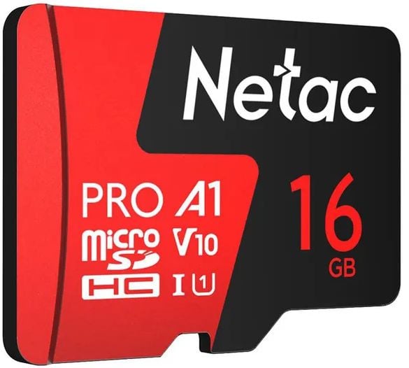 Карта памяти Netac - P500 Extreme Pro, microSDHC, read speed 90Mb/s, UHS-I Class 1, V10, A1, Class 10, 16GB, NT02P500PRO-016G-S