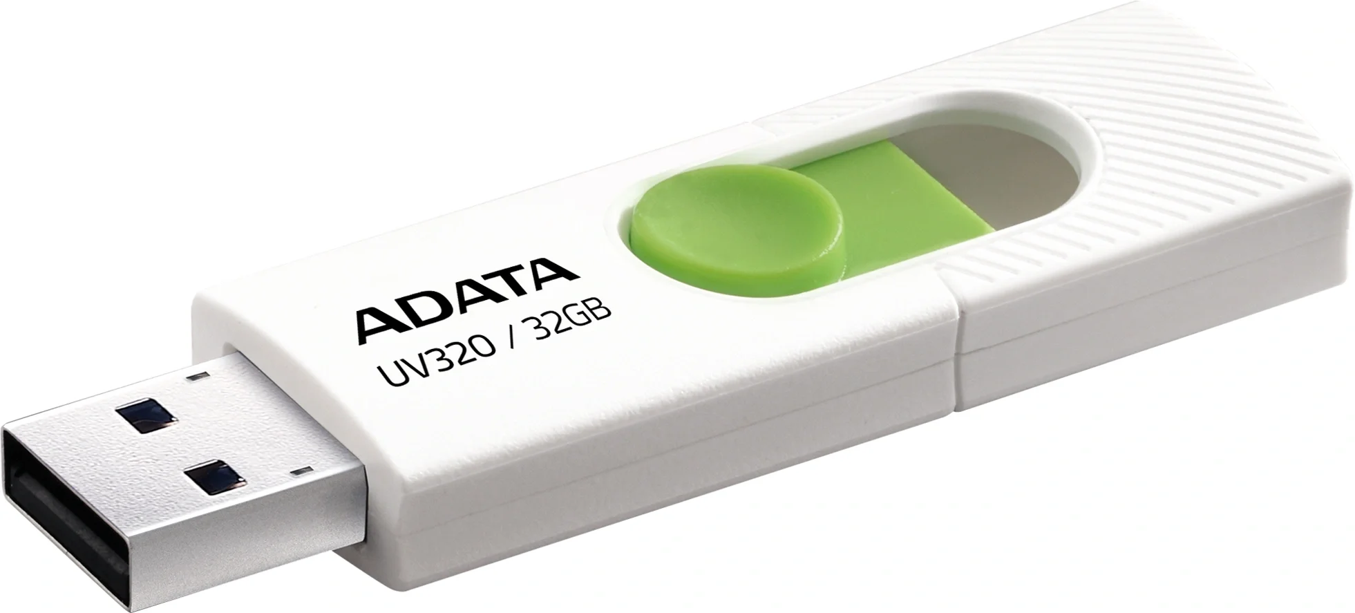 USB накопитель ADATA - UV320, USB Type A (USB 3.2 Gen 1), 32 ГБ, read speed-100MB/s, цвет белый, AUV320-32G-RWHGN