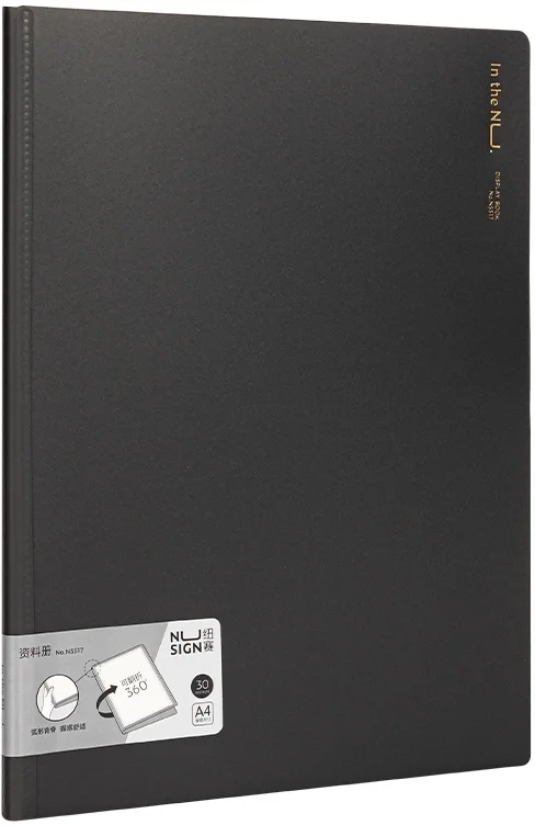 DELI Папка с 30 прозр.вклад. Nusign NS517BLACK A4 полипропилен черный