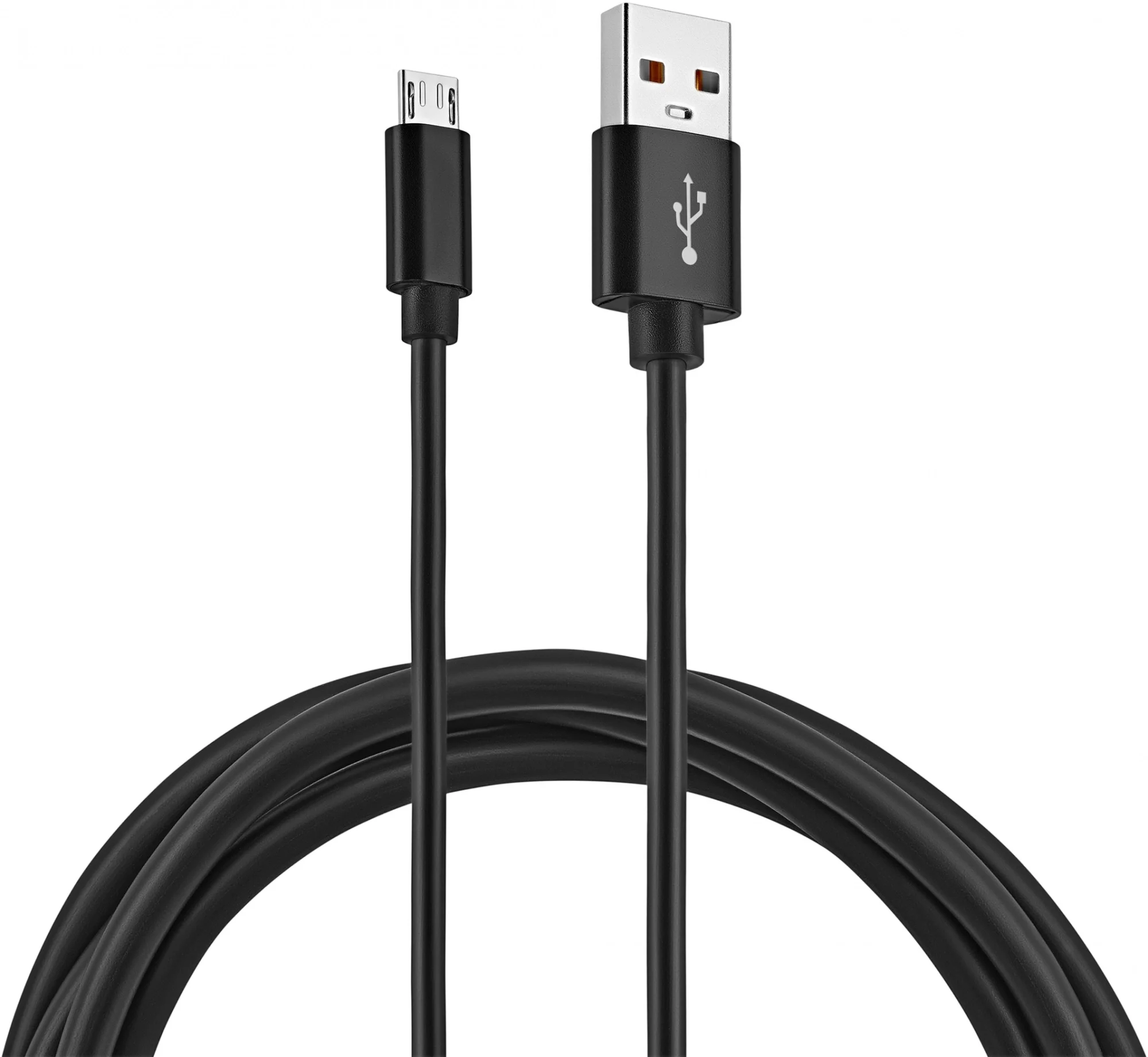 USB кабель KingPrice - KP-microUSB-2.4A, microUSB (M) -> USB Type A (M) 2.4A, 2 м, цвет чёрный, KP-MICROUSB-2.4A-2M
