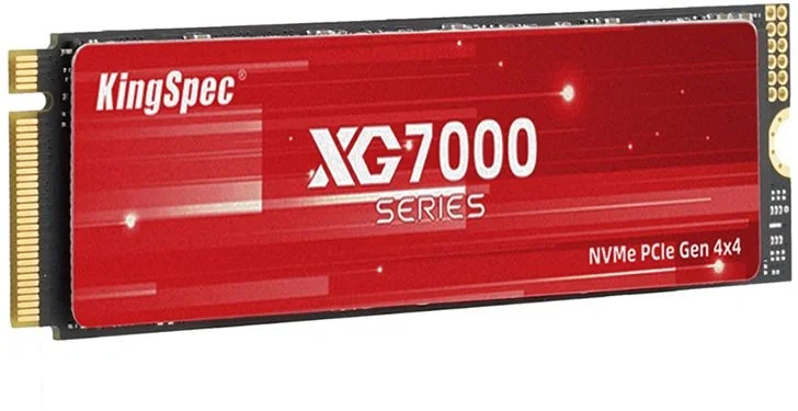 Накопитель SSD M.2 KingSpec 4.0Tb XG7000 Series XG7000-4Tb (PCI-E 4.0 x4, up to 7400/6500MBs, 3D TLC, 2400TbW, NVMe 1.4, 22х80мм, heatsink)