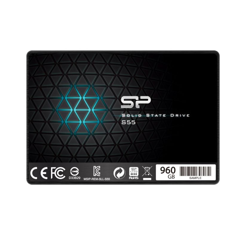 <083090> Накопитель SSD SATA .960Gb Silicon Power Slim S55 (TLC, 540/480 Мбайт/сек) [SP960GBSS3S55S25]