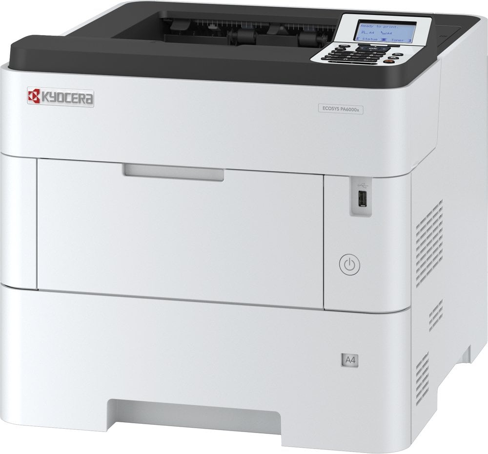 110C0T3NL0 - Принтер лазерный Kyocera ECOSYS PA6000x (A4), монохромный, 1200x1200 dpi, 60 ppm, 512 MB, 1.4 GHz, tray 100+500 sheets, USB+Ethernet, Duplex, LCD, drum 500k, starter toner 10k