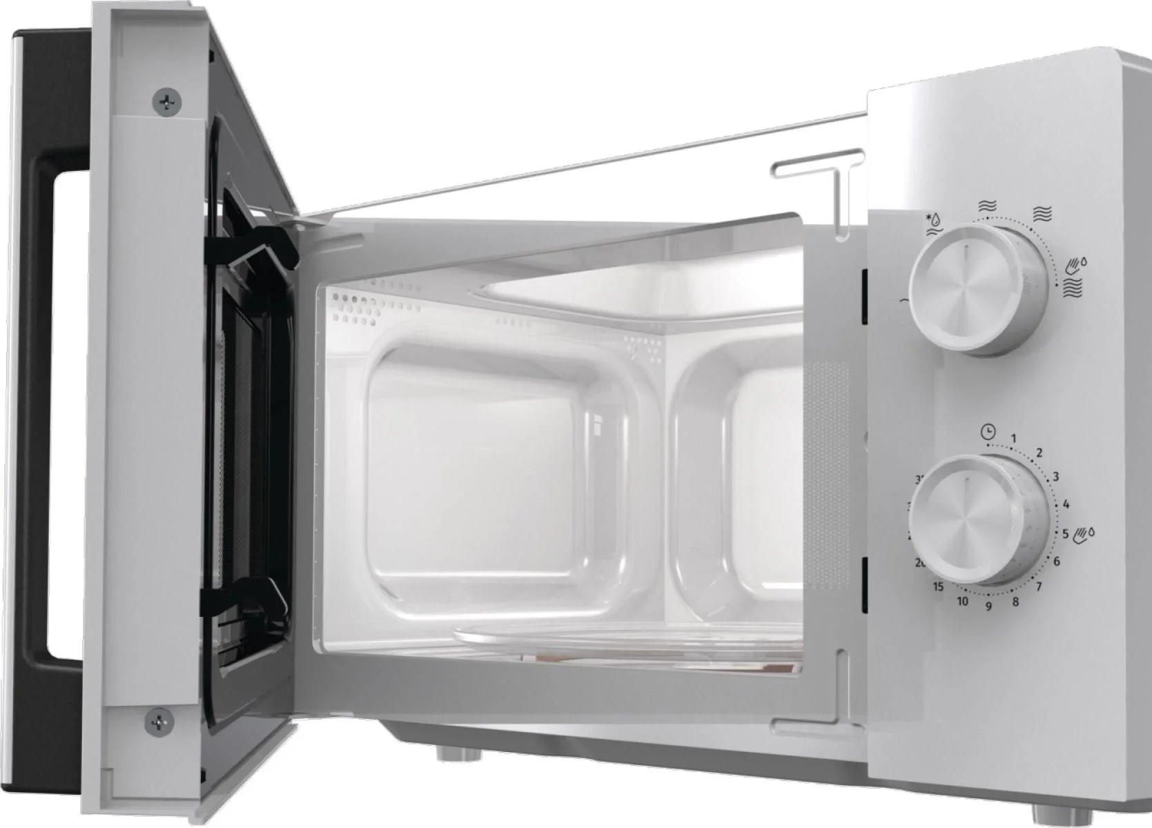 Микроволновая печь Gorenje MO17E1WH белый, 17 л, 700 Вт, переключатели - поворотный механизм