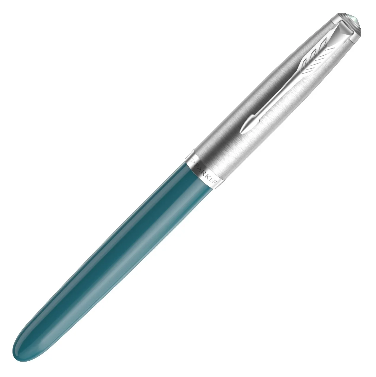 Ручка перьев. Parker 51 Core (2123506) Teal Blue CT F  сталь нержавеющая подар.кор.