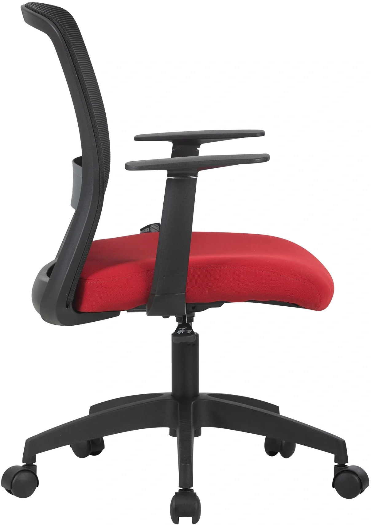 Кресло Cactus CS-MC333-BKRD черный сиденье темно-красный сетка/ткань низк.спин. крестов. пластик  пластик  черный
