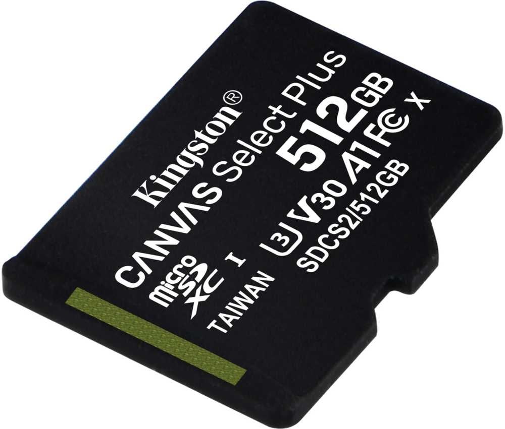 Флеш карта microSDHC 512Gb microSDXC Class10 Kingston <SDCS2/512GbSP> UHS-I Canvas Select up to 100Mb/s без адапт