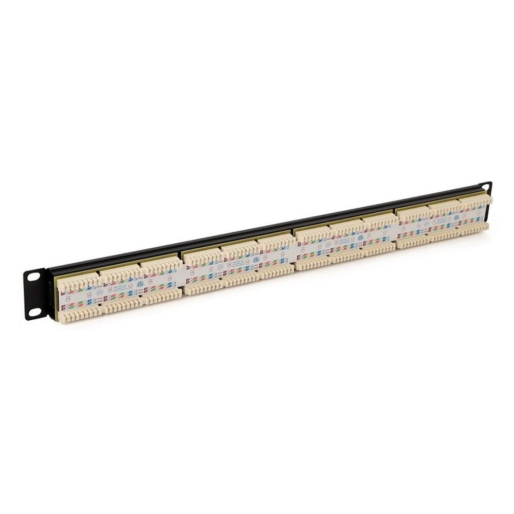 Аксессуары Hyperline PP3-19-24-8P8C-C5E-110D Патч-панель 19", 1U, 24 порта RJ-45, категория 5e, Dual IDC, ROHS, цвет черный (PP3-19-24-8P8C-C5E-110D) (054920)