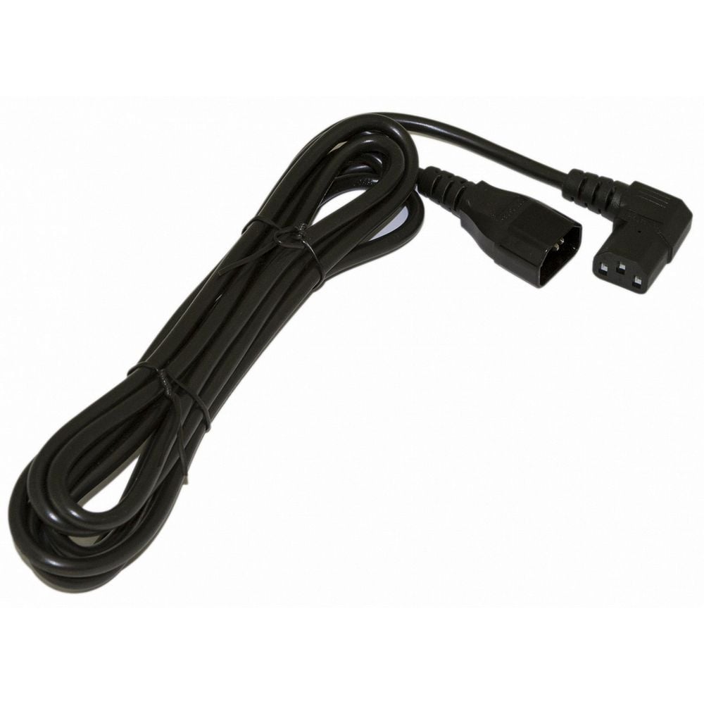 Сетевой кабель Hyperline PWC-IEC13A-IEC14-5.0-BK монитор-компьютер IEC 320 C13 (угловая) - IEC 320 C14 (3x1.0) 10A, прямая вилка, 5м, цвет черный (ПВС-АП-3*1,0-250-C13SC14-10-5,0 ГОСТ 30851.1-2002 (МЭК 60320-1:1994))