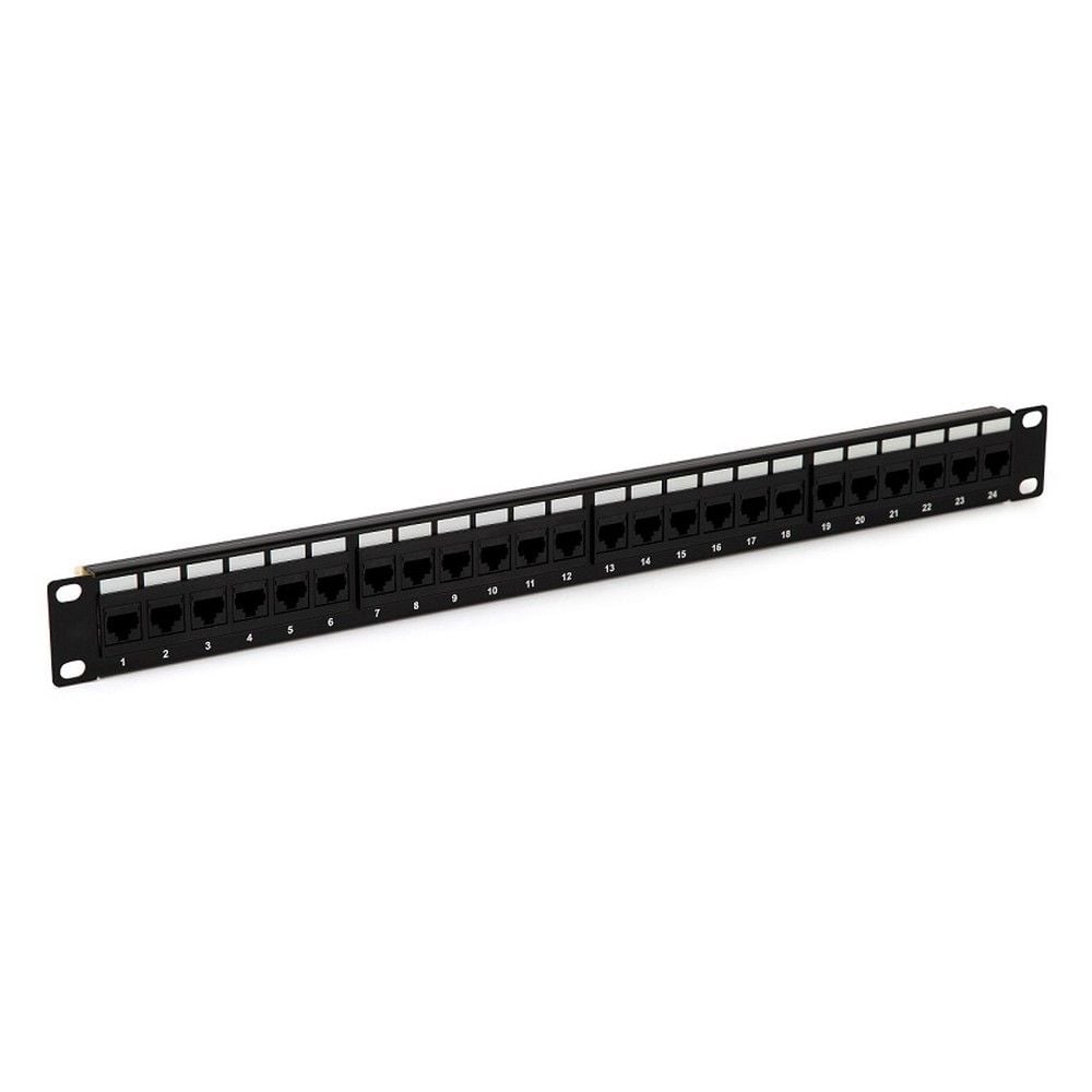 Аксессуары Hyperline PP3-19-24-8P8C-C5E-110D Патч-панель 19", 1U, 24 порта RJ-45, категория 5e, Dual IDC, ROHS, цвет черный (PP3-19-24-8P8C-C5E-110D) (054920)