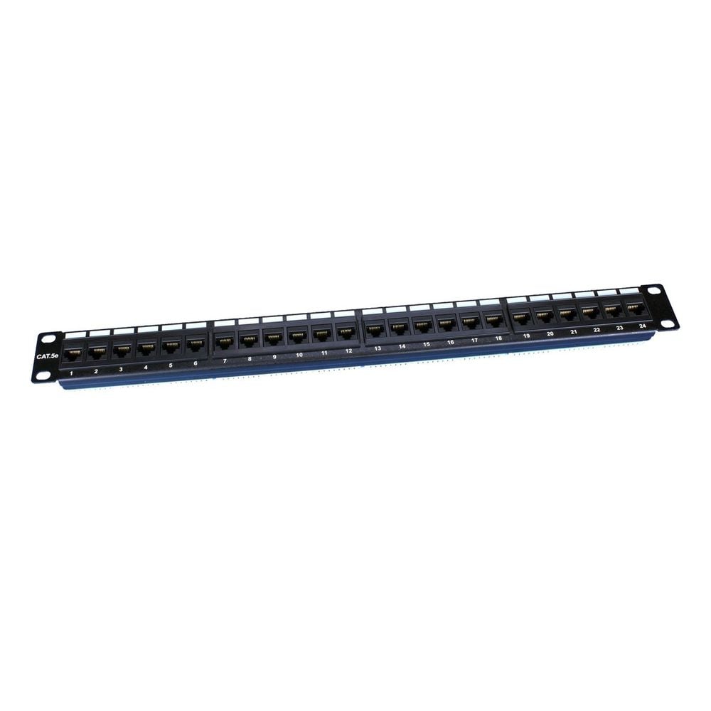 Аксессуары Hyperline PP3-19-24-8P8C-C5E-110D Патч-панель 19", 1U, 24 порта RJ-45, категория 5e, Dual IDC, ROHS, цвет черный (PP3-19-24-8P8C-C5E-110D) (054920)