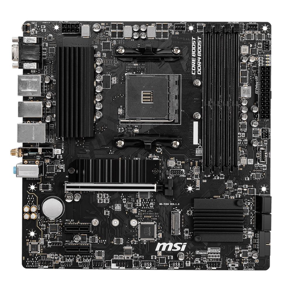 Материнская плата MSI B550M PRO-VDH WIFI B550, AM4, 4*DDR4, 1*PCIEx16, 2*PCIEx1, 2*M.2, 1*TypeC, 6*USB3.2Gen1, 6*USB2.0, 4*SATA3.0, 1G, VGA, DP, HDMI, M-ATX, RTL