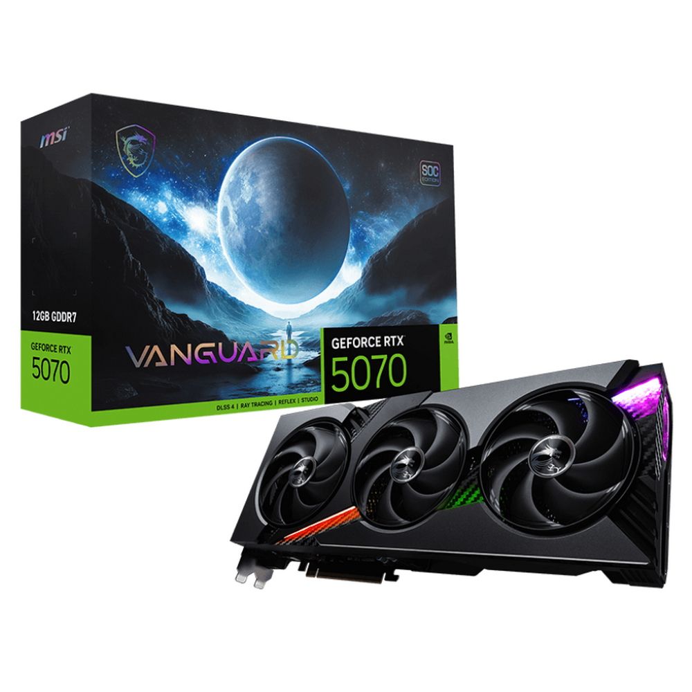Видеокарта MSI RTX5070 VANGUARD SOC 12Gb GDDR7 192bit 3xDP HDMI 3FAN RTL
