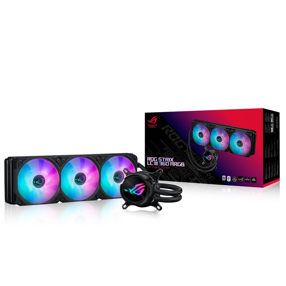 Система жидкостного охлаждения ASUS ROG STRIX LC III 360 ARGb 90RC00T1-M0UAY0 черный 120мм алюминий, 2200 об/мин, 36 дБ, 4 pin